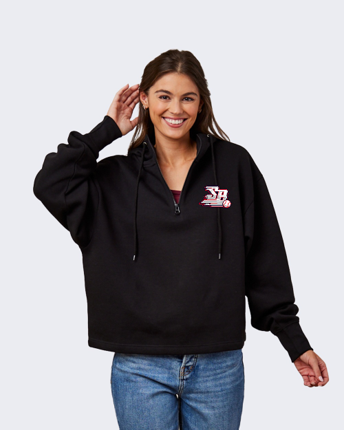 SILVER BULLETS  - Ladies Boxy Quarter Zip Hood (ORDER BY 8/14 FOR 8/28 COMPLETION)